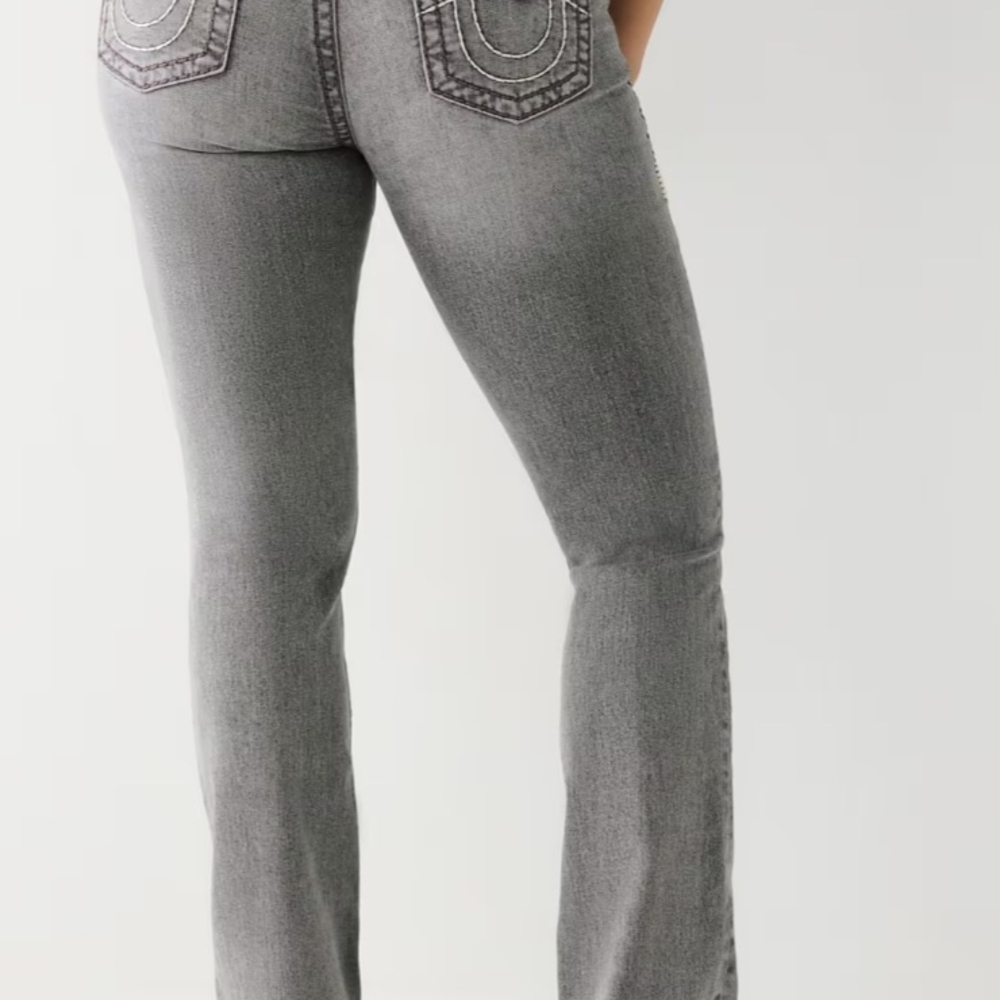 True Religion Gray Straight Leg Jeans